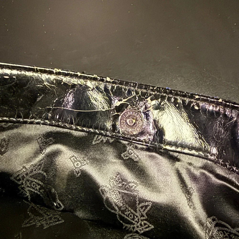 Betseyville Betsey Johnson Purple Quilted Metallic Faux Leather Bag Womens Small